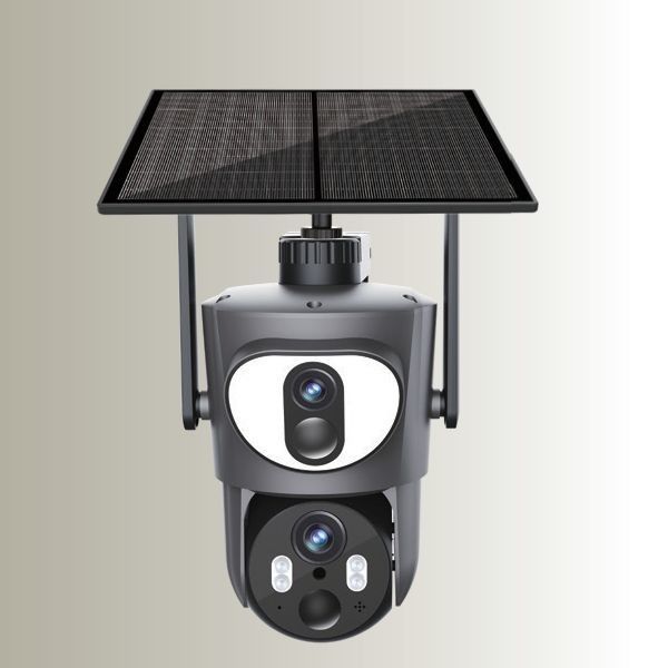 Dual Lens Dual Linkage Dual View Ubox 4G Cámara solar 5-40M Distancia IR
