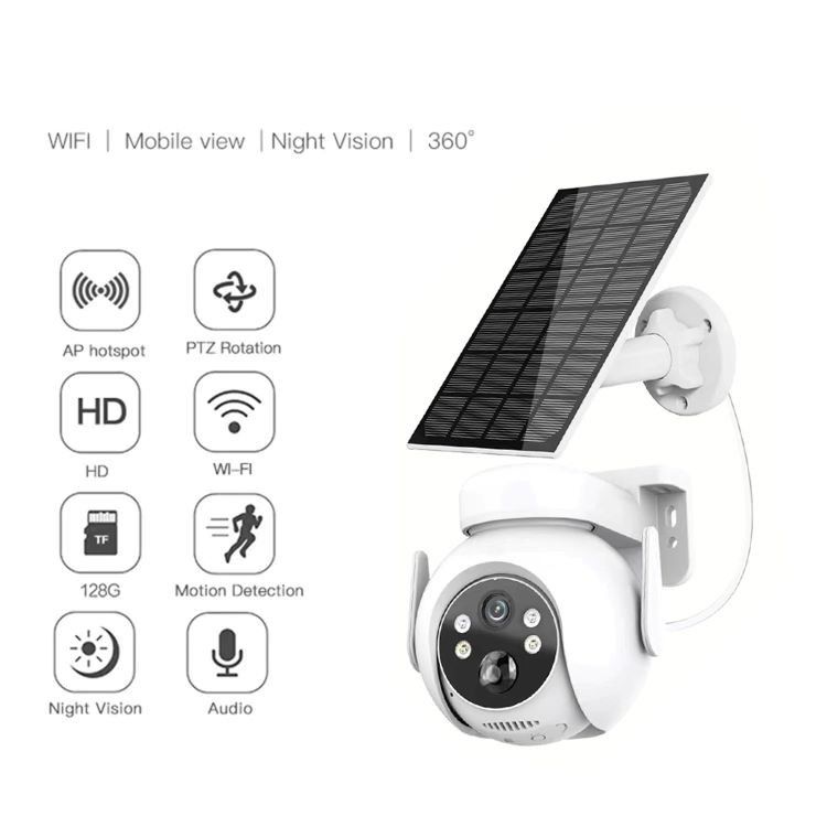 2MP WiFi cámara de movimiento solar impermeabilización 2 Way Talk visión nocturna de color