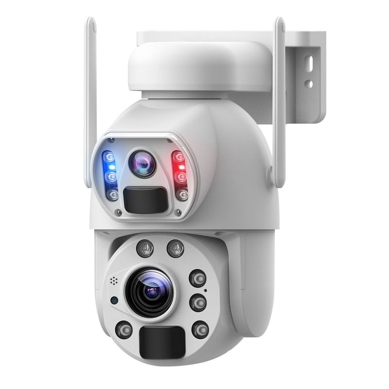 WIFI HD 10X Zoom Sensor de movimiento con energía solar Cámara de exterior de 6MP con doble lente