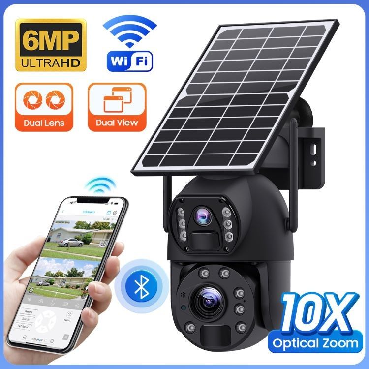 Vigilancia inalámbrica UBOX Cámara solar 6MP Resolución Visión nocturna a color